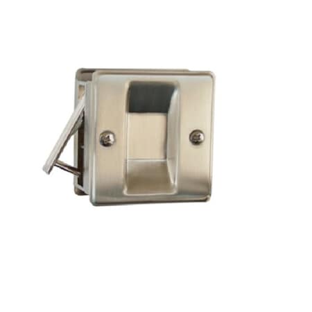 Orca Hardware Passage Pocket Door Lock, US15 Satin Nickel Finish TH-SQPK-S-15